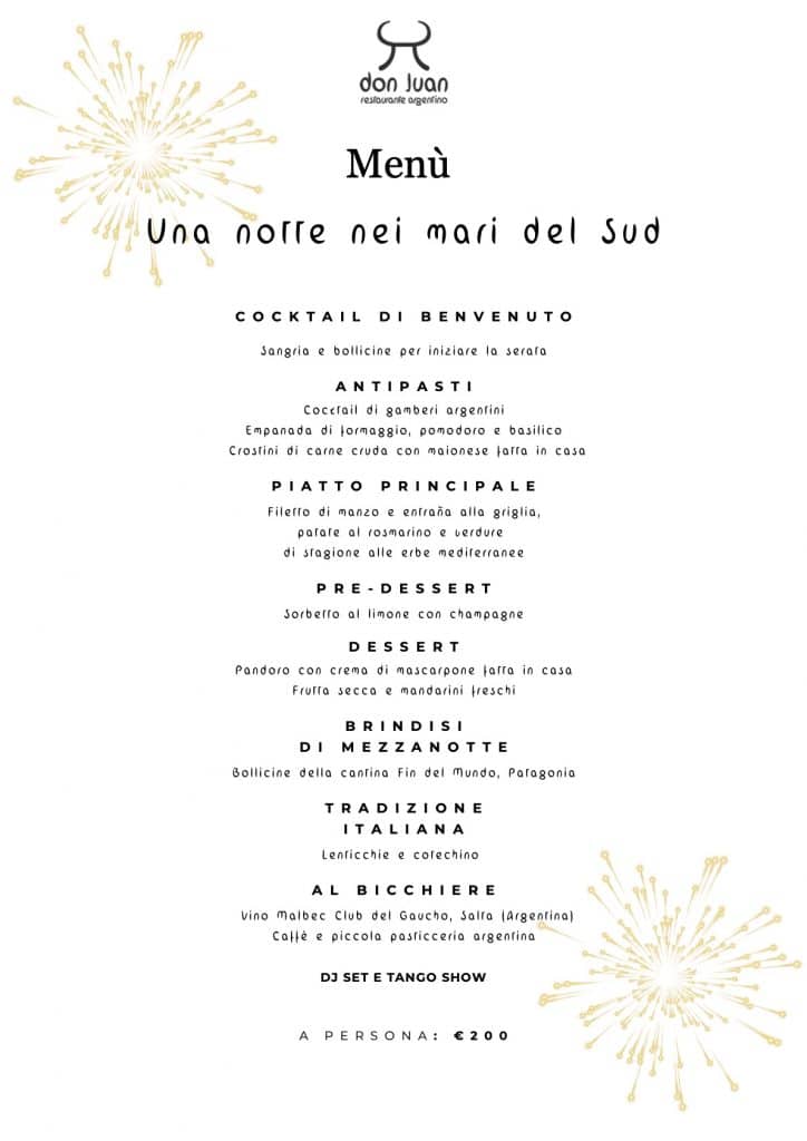 menù capodanno 2025